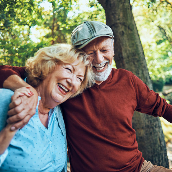 senior couple smiling